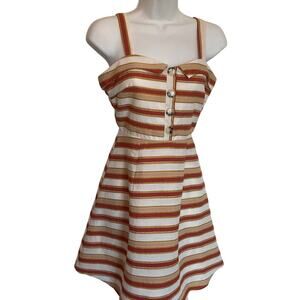 Miami Striped Lined Sundress Party Casual Dress S